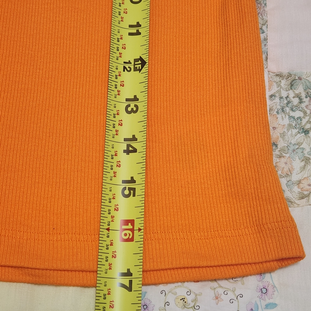 💐Vtg Y2K Bebe Sport Tube Top L Orange Ribbed Rhinestone Bling USA Deadstock - Picture 8 of 14